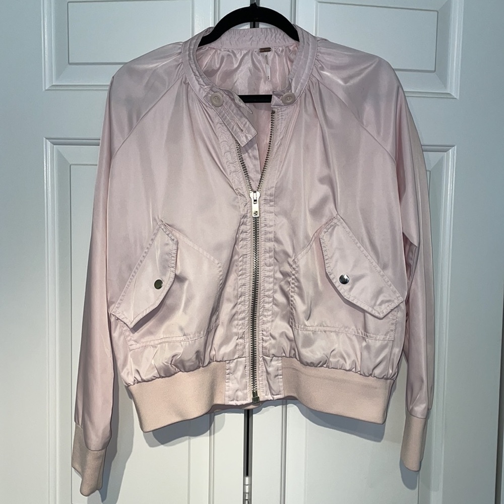 Pink Free People Bomber Jacket